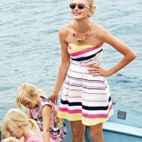 Lilly Pulitzer Felicity Strapless Fit and Flare Striped Dress, Size 2 - Picture 2 of 13